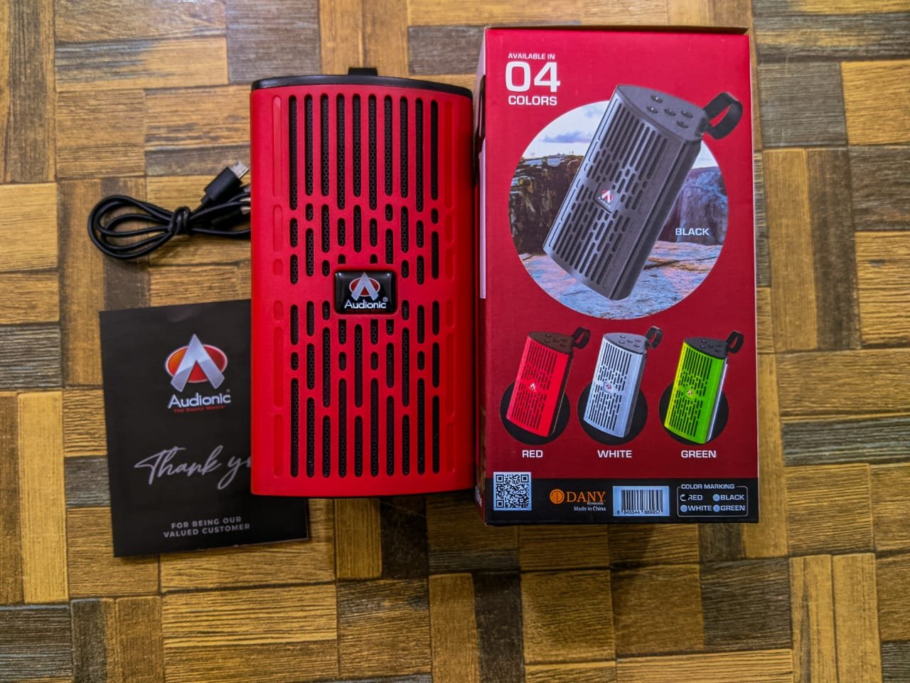 Audionic Solo X7 portable Bluetooth speaker with hanging strap