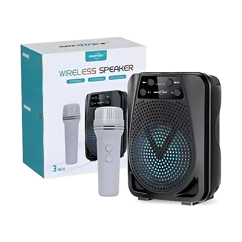 RVT Echo portable karaoke speaker with mic and LED lights